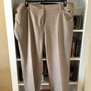 Brown pants with cuffs not lined